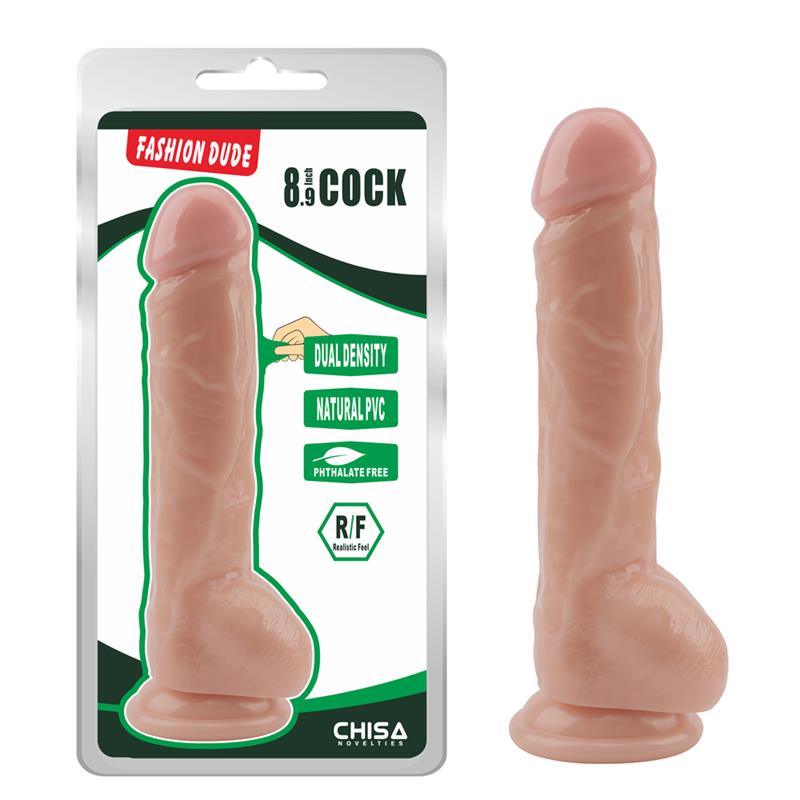 Tikroviškas dildo su siurbtuku ir ergonomiška forma