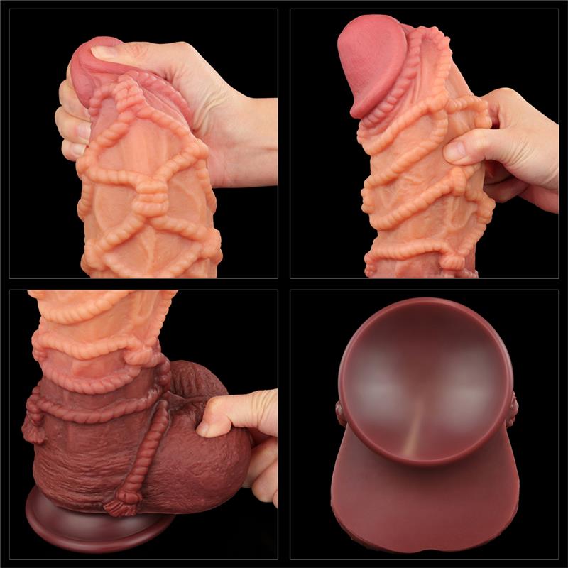 Dildo su siurbtuku ir realistiška tekstūra