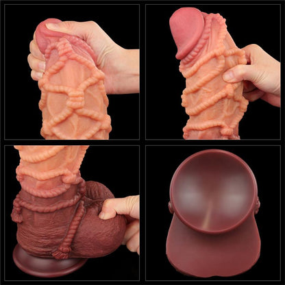 Dildo su siurbtuku ir realistiška tekstūra