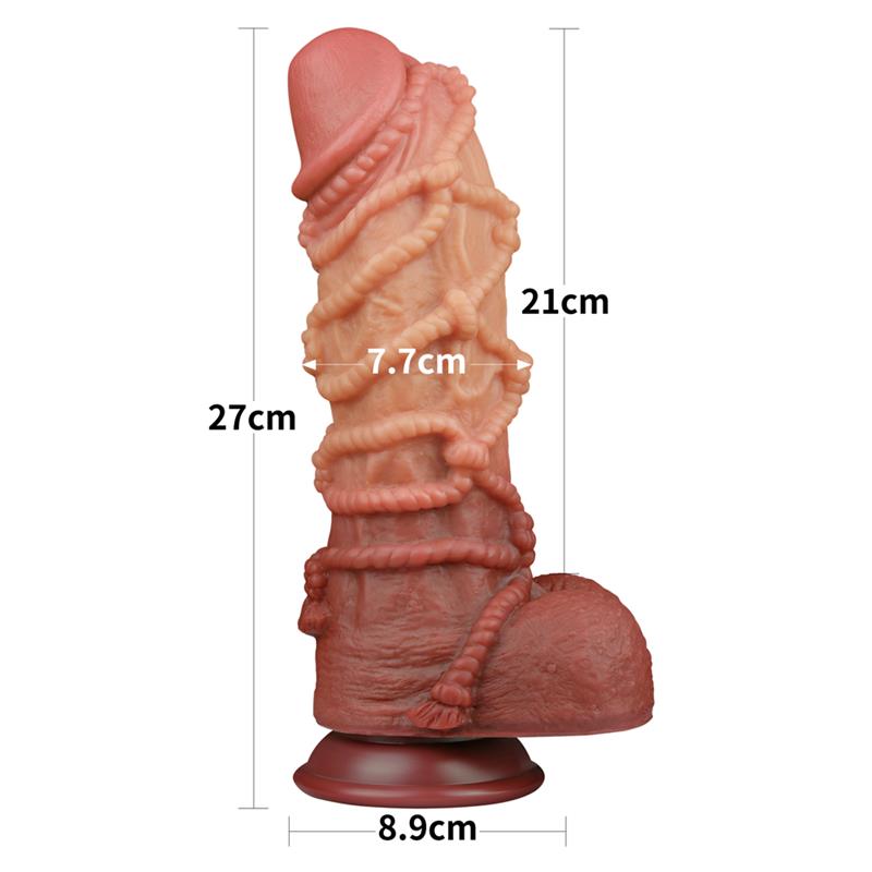 Dildo su siurbtuku ir realistiška tekstūra