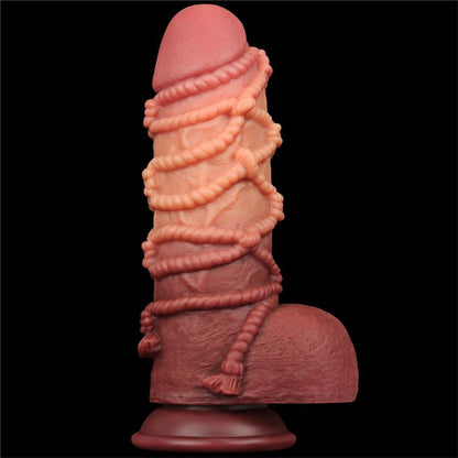 Dildo su siurbtuku ir dvisluoksniu silikonu