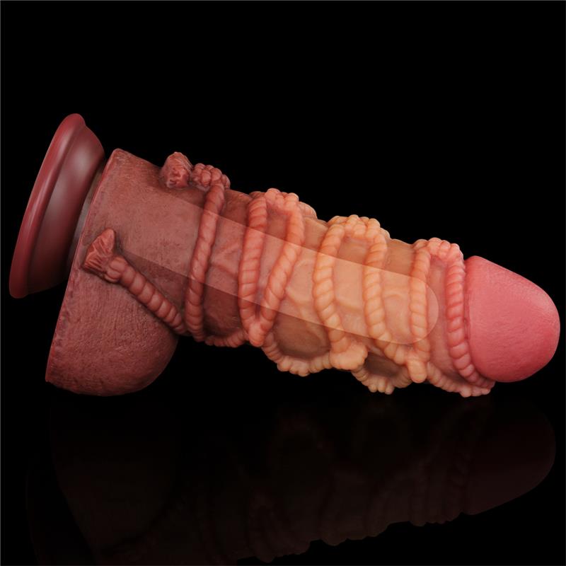 Dildo su siurbtuku ir dvisluoksniu silikonu