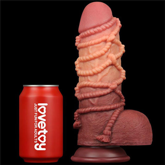 Dildo su siurbtuku ir dvisluoksniu silikonu