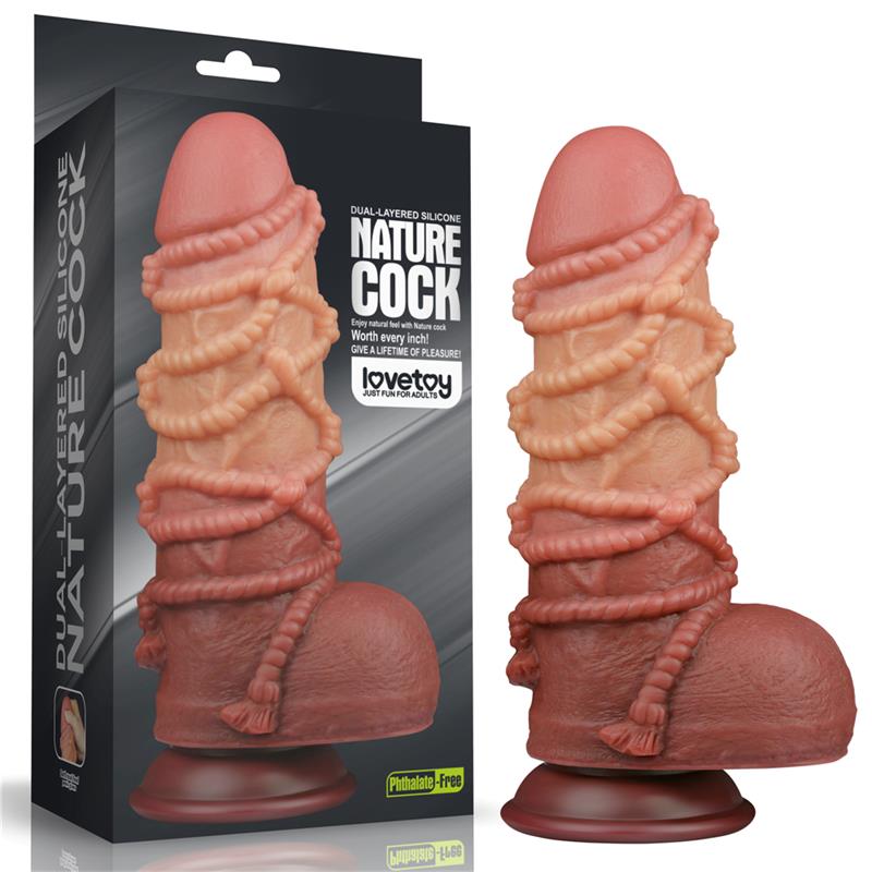 Dildo su siurbtuku ir dvisluoksniu silikonu