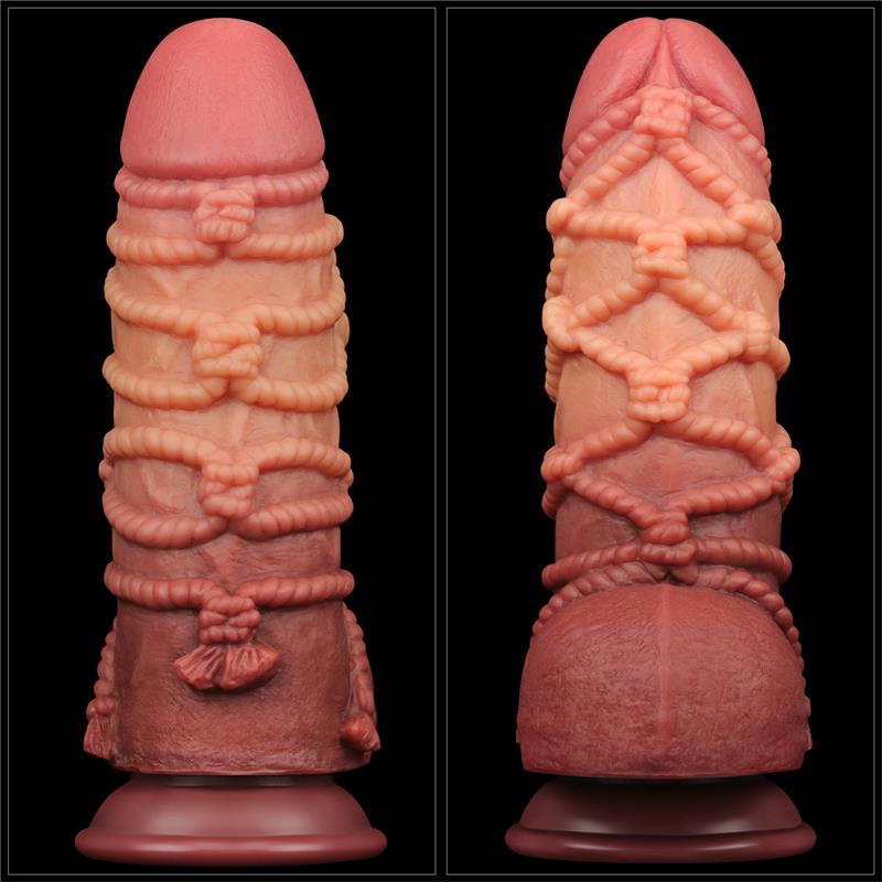 Dildo su siurbtuku ir dvisluoksniu silikonu