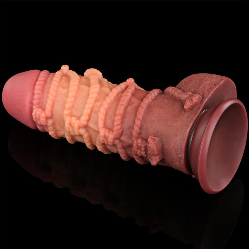 Dildo su siurbtuku ir dvisluoksniu silikonu