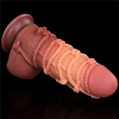 Dildo su siurbtuku ir dvisluoksniu silikonu