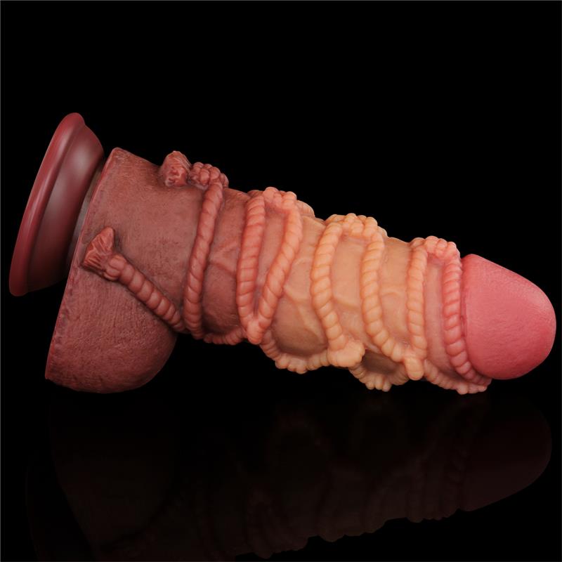 Dildo su siurbtuku ir dvisluoksniu silikonu
