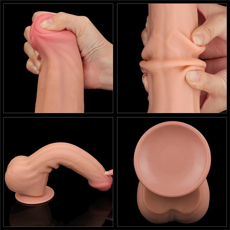 Dvisluoksnis dildo su natūraliu pojūčiu
