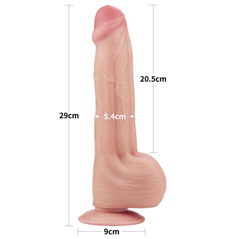 Dvisluoksnis dildo su natūraliu pojūčiu