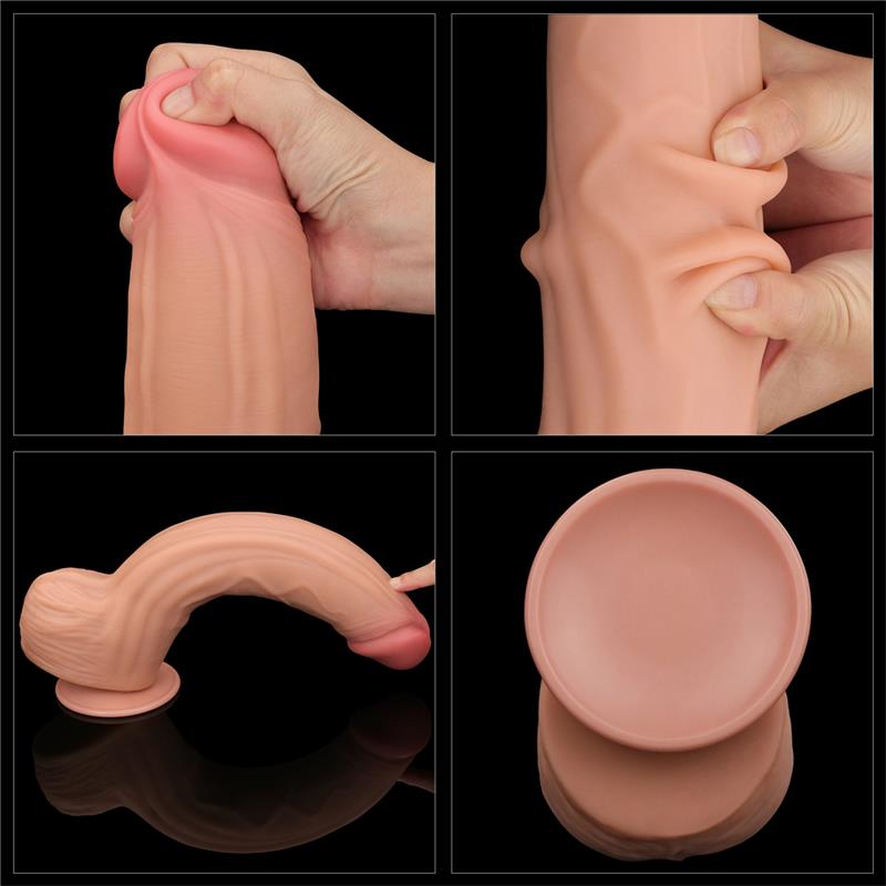 Dvisluoksnis dildo su natūraliu pojūčiu