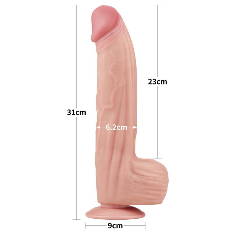 Dvisluoksnis dildo su natūraliu pojūčiu