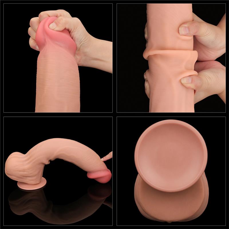 Dvisluoksnis dildo su natūraliu pojūčiu
