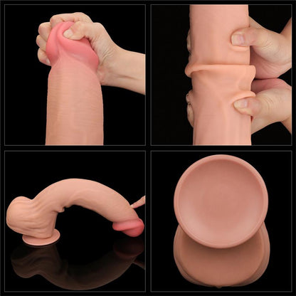 Dvisluoksnis dildo su natūraliu pojūčiu