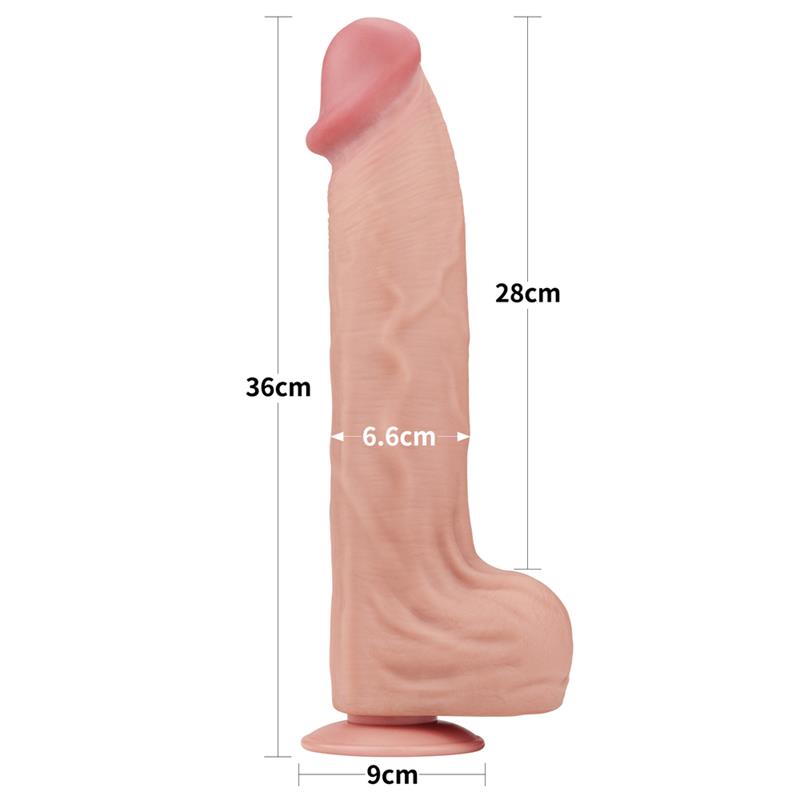 Dvisluoksnis dildo su natūraliu pojūčiu