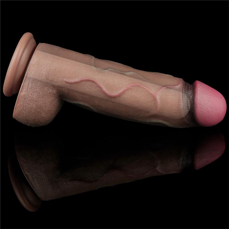 XXL silikoninis dildo su dvigubo tankio pojūčiu