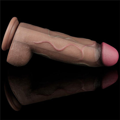 XXL silikoninis dildo su dvigubo tankio pojūčiu