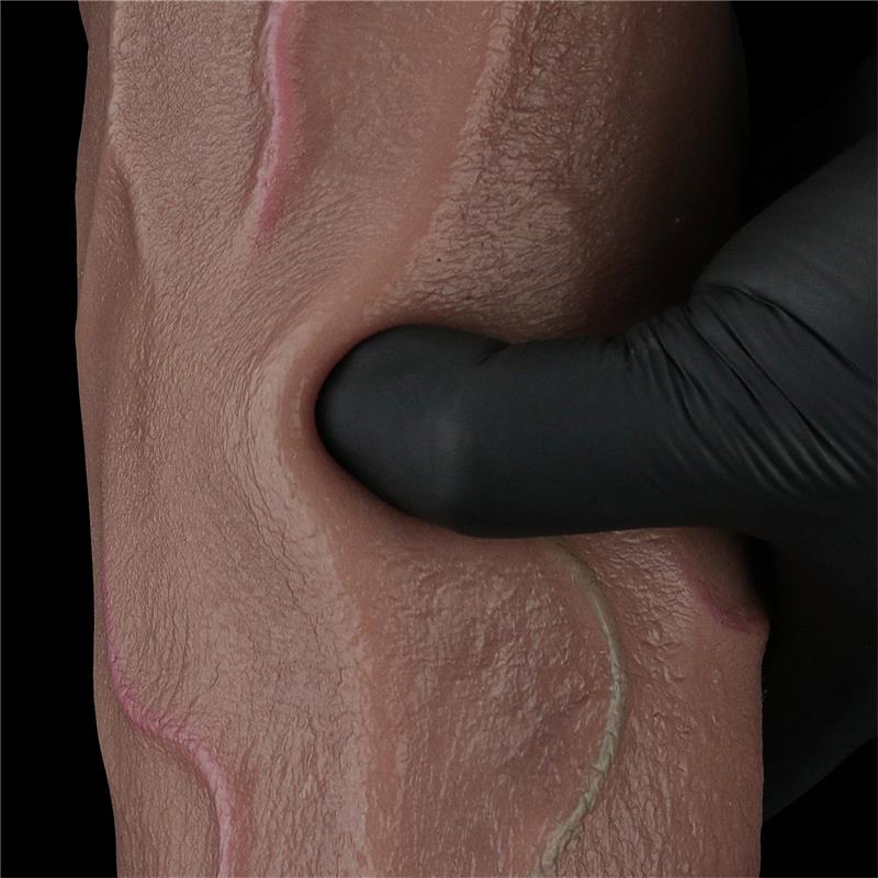 XXL silikoninis dildo su dvigubo tankio pojūčiu