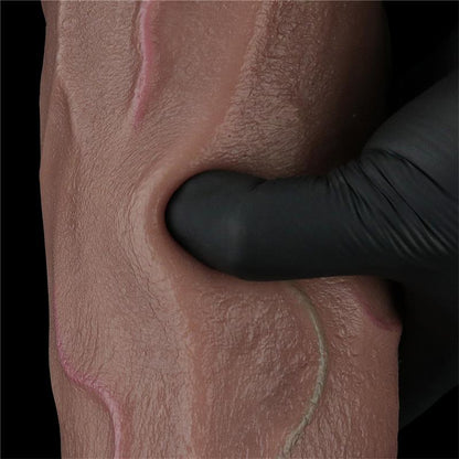 XXL silikoninis dildo su dvigubo tankio pojūčiu