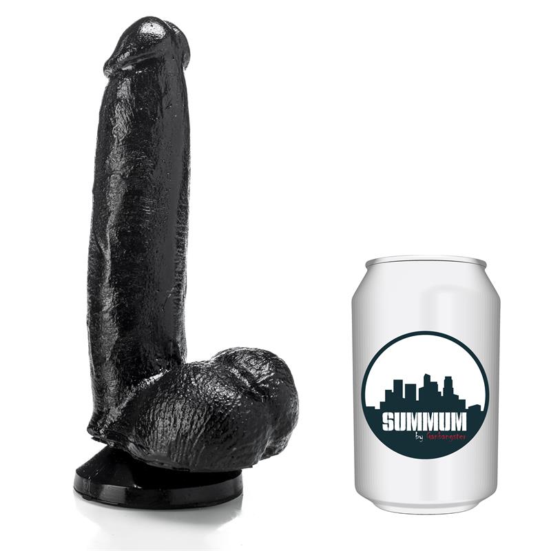 Išlenktas dildo su siurbtuku ir 17 cm ilgiu