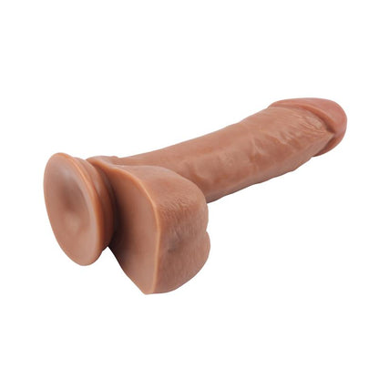 Tikroviškas dildo su siurbtuku ir išlenkta forma