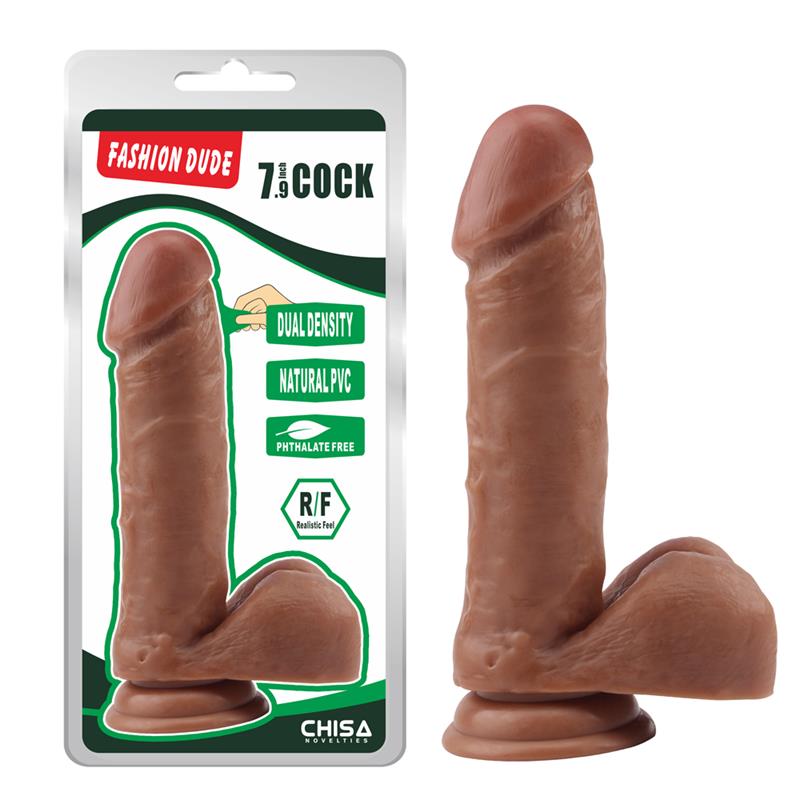 Tikroviškas dildo su siurbtuku ir išlenkta forma