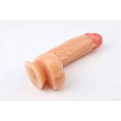 Išlenktas dildo su siurbtuku ir natūraliu pojūčiu