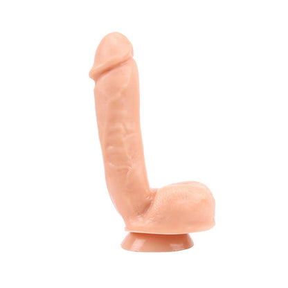 Tikroviškas dildo su siurbtuku ir minkšta danga