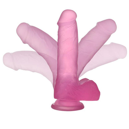 Tikroviškas dildo su siurbtuku ir gyslomis tekstūra