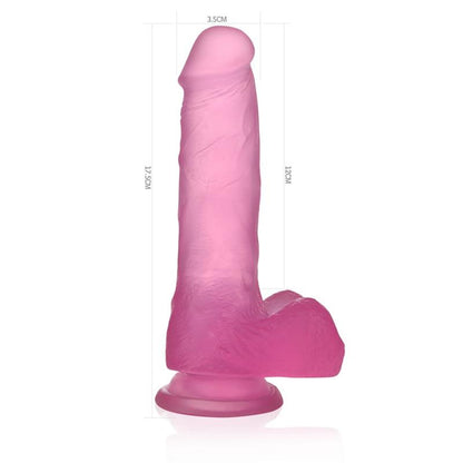 Tikroviškas dildo su siurbtuku ir gyslomis tekstūra