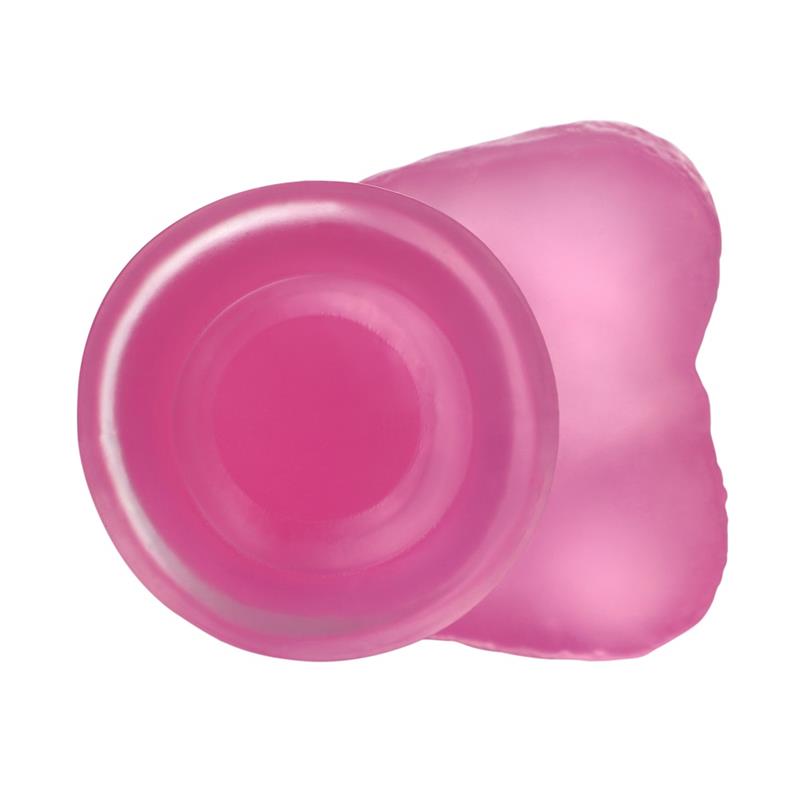 Tikroviškas dildo su siurbtuku ir gyslomis tekstūra