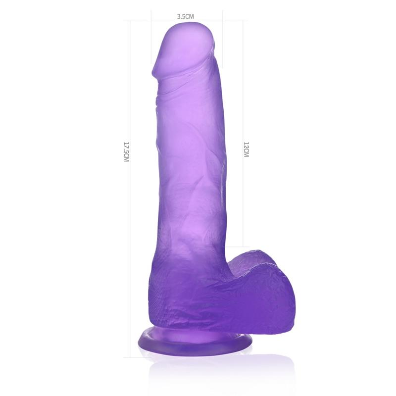 Tikroviškas dildo su siurbtuku ir gysluotu korpusu