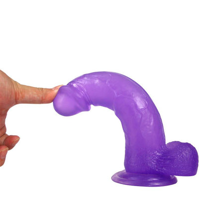 Dildo su siurbtuko pagrindu ir natūralia tekstūra