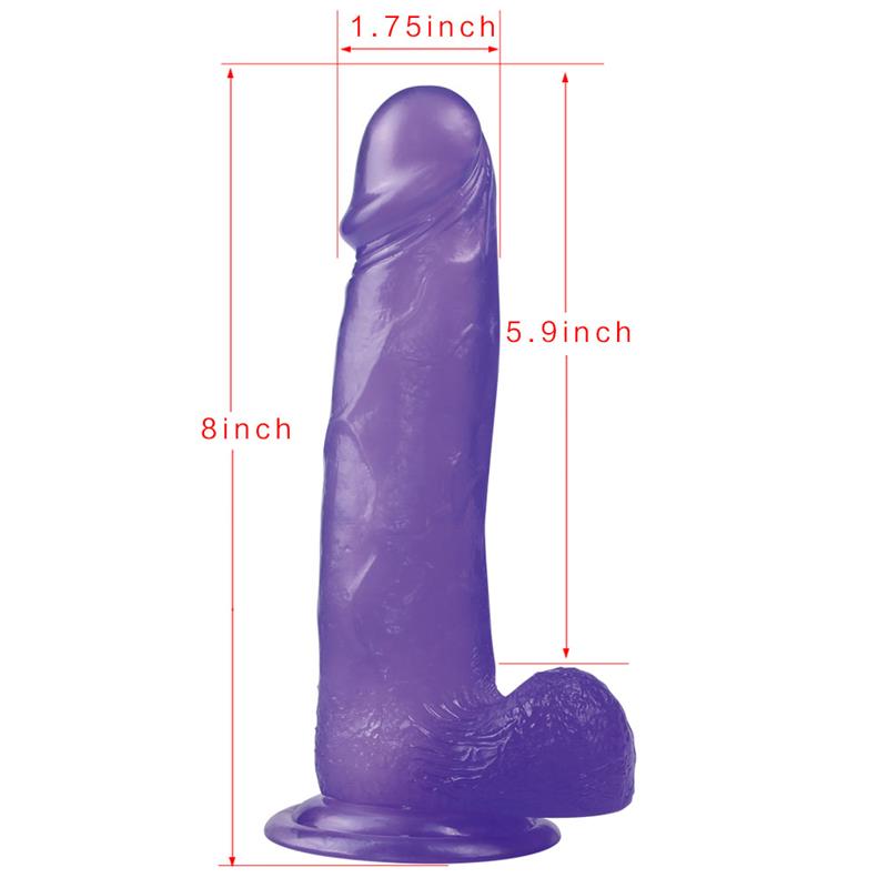 Dildo su siurbtuko pagrindu ir natūralia tekstūra