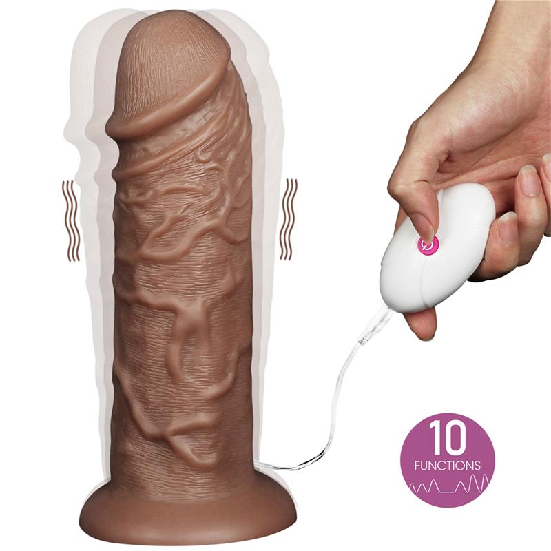 Didelis dildo su siurbtuku ir galingomis vibracijomis