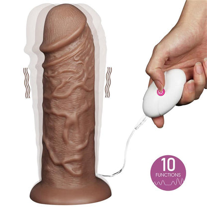 Didelis dildo su siurbtuku ir galingomis vibracijomis
