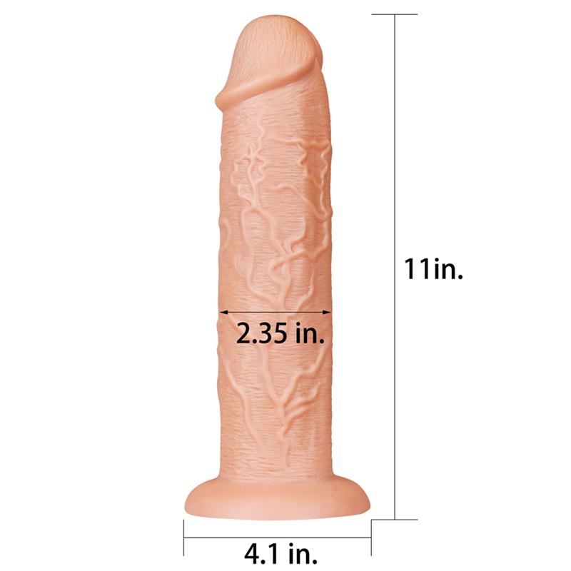 Didelis dildo su gyslų tekstūra ir siurbtuku