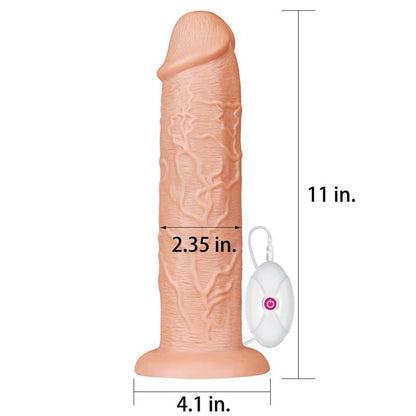 Didelis dildo su vibracija ir siurbtuku