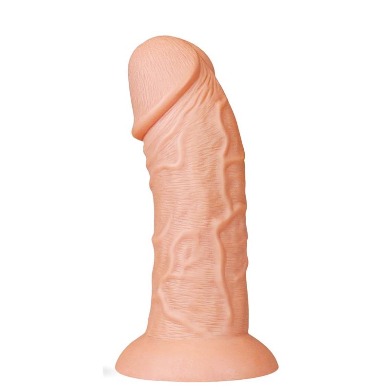 Didelis dildo su siurbtuku ir realistiška tekstūra
