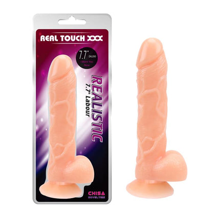 Lankstus dildo su siurbtuku ir T-Skin paviršiumi