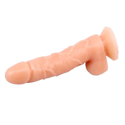 Lankstus dildo su siurbtuku ir T-Skin paviršiumi
