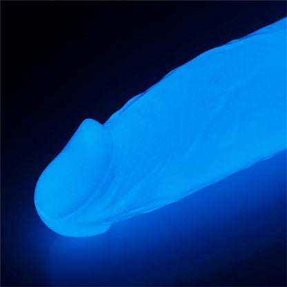 Dildo su mėlynos šviesos efektu ir tikroviška tekstūra