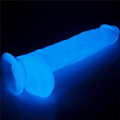 Dildo su mėlynos šviesos efektu ir tikroviška tekstūra