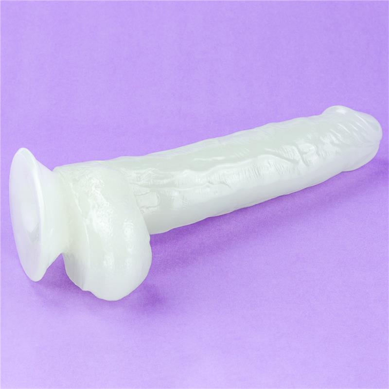 Dildo su mėlynos šviesos efektu ir tikroviška tekstūra