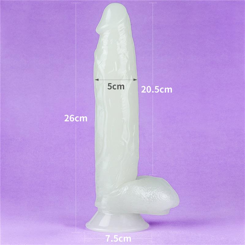 Dildo su mėlynos šviesos efektu ir tikroviška tekstūra