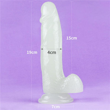 Šviečiantis dildo su mėlynos šviesos efektu