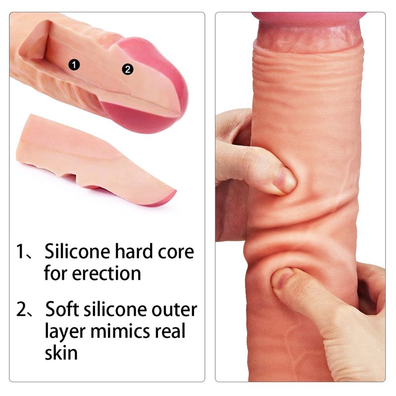 Dvigubo tankio silikoninis dildo su siurbtuku