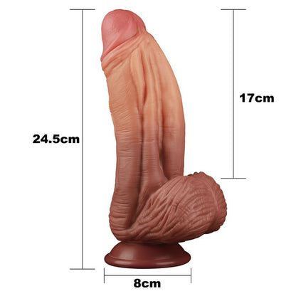 Tikroviškas dildo su siurbtuku ir karališku dydžiu