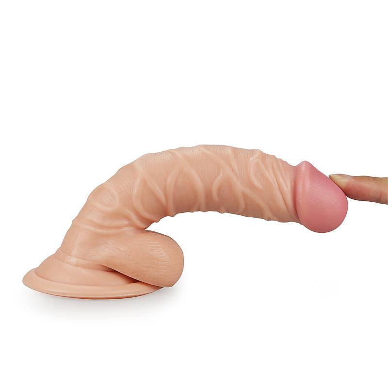Ilgas dildo su siurbtuku ir realistiška tekstūra