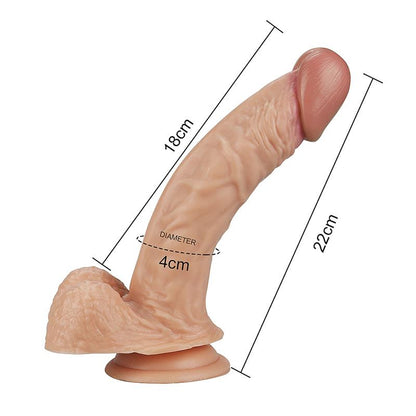 Dildo su siurbtuku ir tikroviška tekstūra